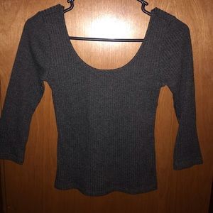 Scoop Neck / off the shoulder cropped sweater